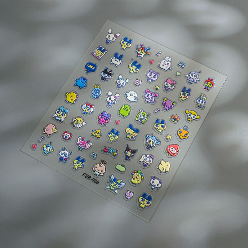 Stiker kuku 3D relief elektron - Bandai Model Tamagotchi ulasan dan harga